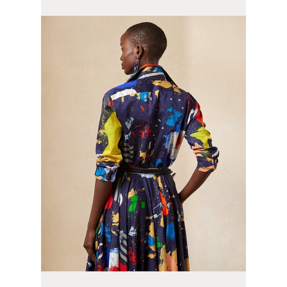 Ralph Lauren Collection Adrien Print Cotton Satin Shirt, size 2, NWT - Picture 3 of 15